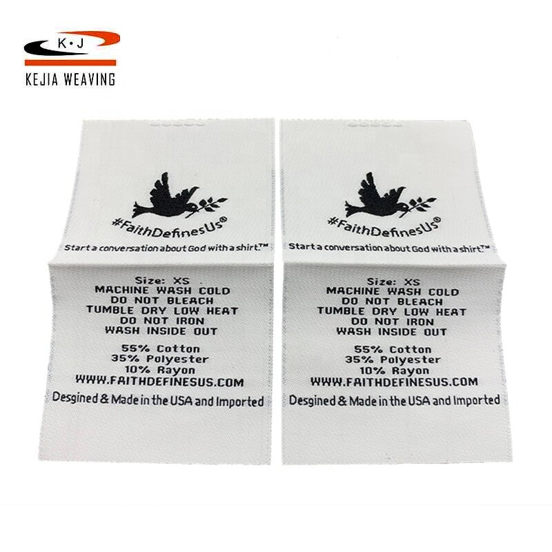 Damask Woven Tag Factory - OEM/ODM Free Sample Clothing Accessories Private Brand Logo