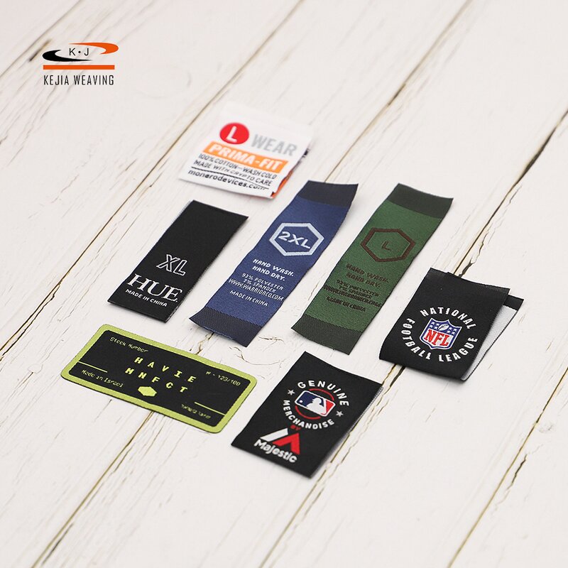 Heat Cut Woven Labels Manufacturer - OEM/ODM DIY High Quality Yarn Label Center Fold Damask