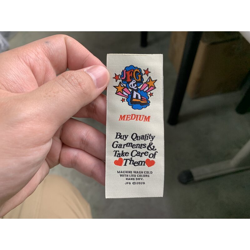 Damask Woven Label Tag Manufacturer - OEM/ODM No Moq High Density End Fold Brand