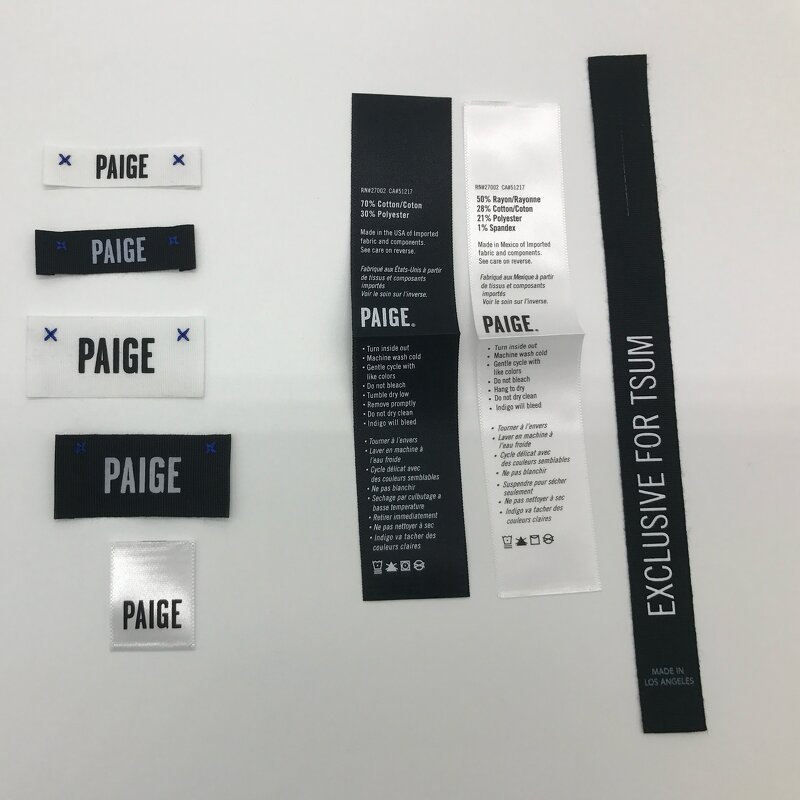 Wash Care Printed Label Factory - OEM/ODM No Moq Custom Clothes Double Sides Satin