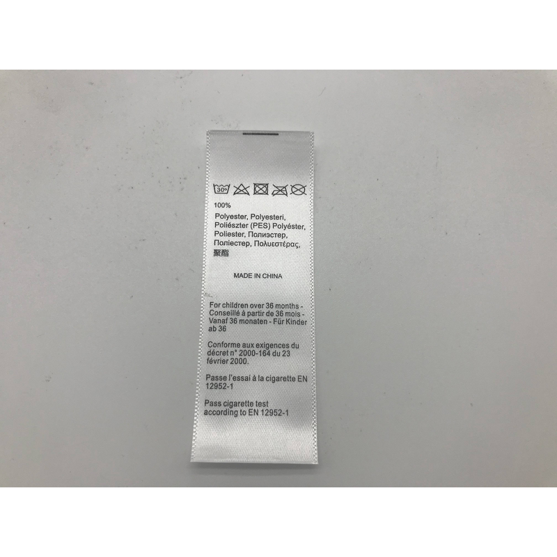 Satin Printing Label Manufacturer - OEM/ODM High Quality Custom Clothes Wash Care Tag