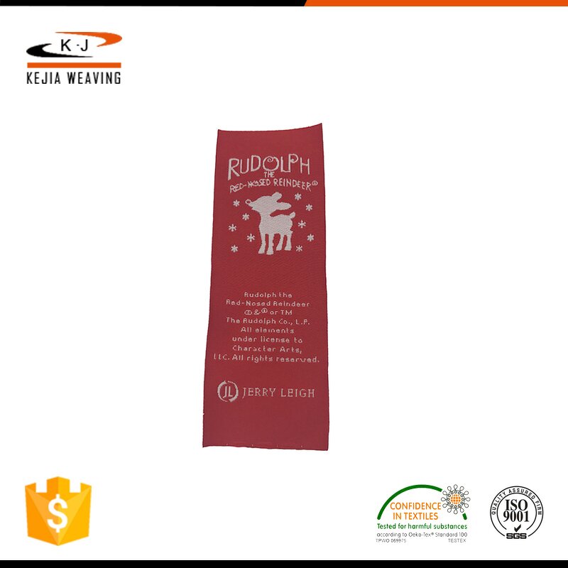 Embossed Woven Label Manufacturer - OEM/ODM No Moq Promotional Heat Cut Standard Straight Fold