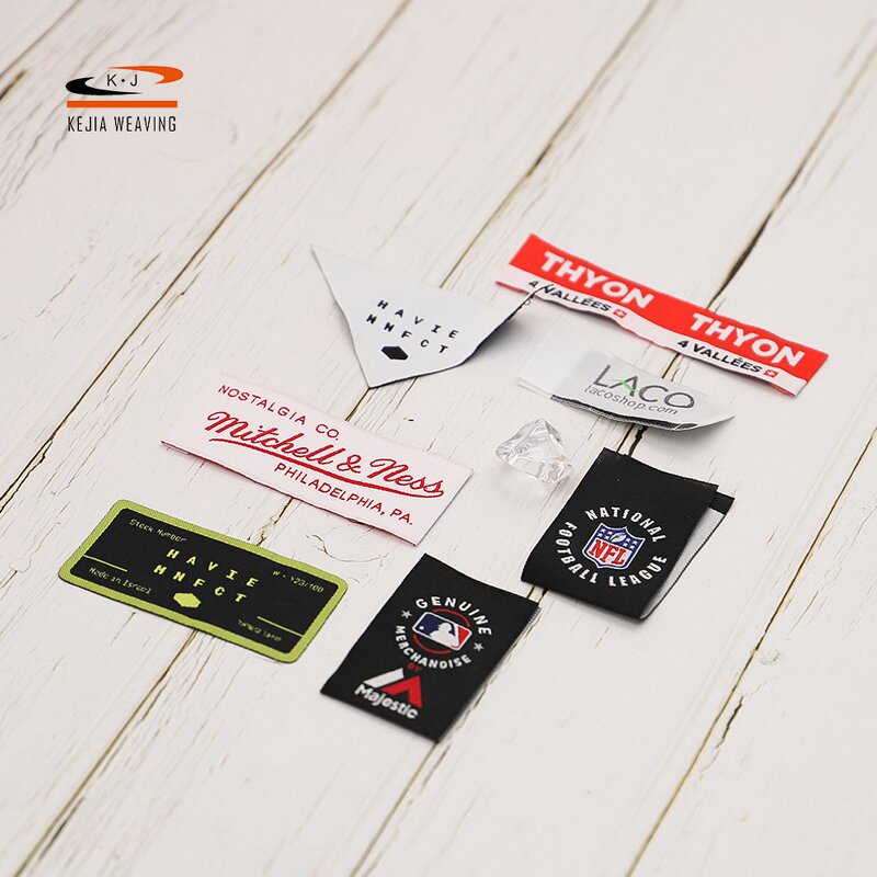 Heat Cut Woven Labels Manufacturer - OEM/ODM DIY High Quality Yarn Label Center Fold Damask