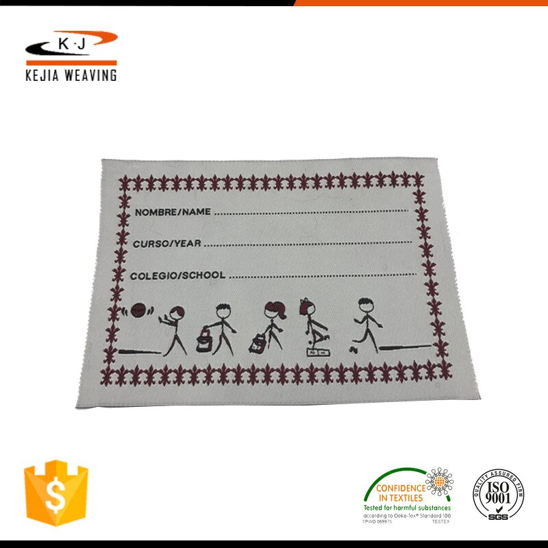 Embossed Woven Label Manufacturer - OEM/ODM No Moq Promotional Heat Cut Standard Straight Fold