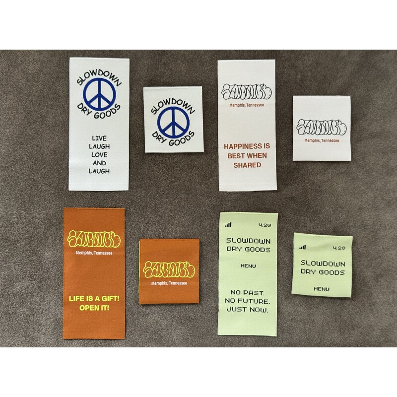 Damask Woven Label Tag Manufacturer - OEM/ODM No Moq High Density End Fold Brand