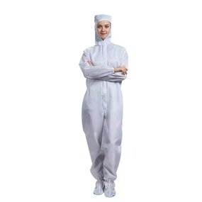 Food Factory Anti Static Suit Factory - OEM/ODM Stripe Grid Working Suit Esd Cleanroom Hooded