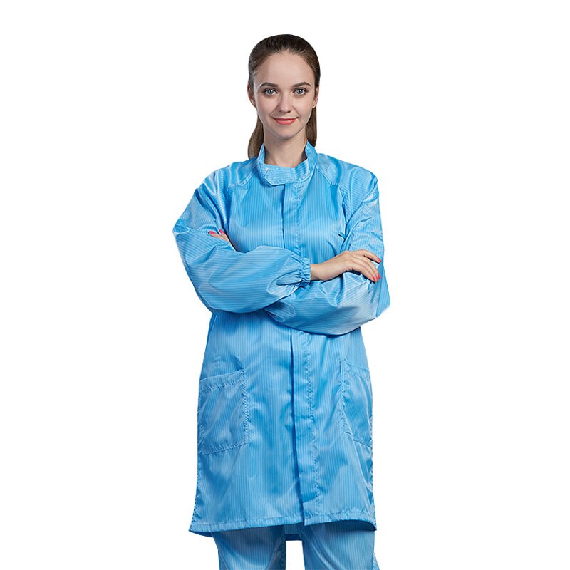 ESD Smock Manufacturer - OEM/ODM H-1104 1125 100D Stripe Waterproof Dustproof Cleanroom