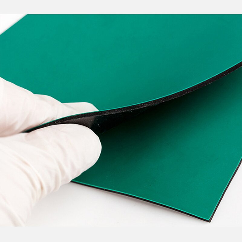 Rubber ESD Mat Factory - OEM/ODM 2mm Thickness High Temperature Resistance Green Workbench