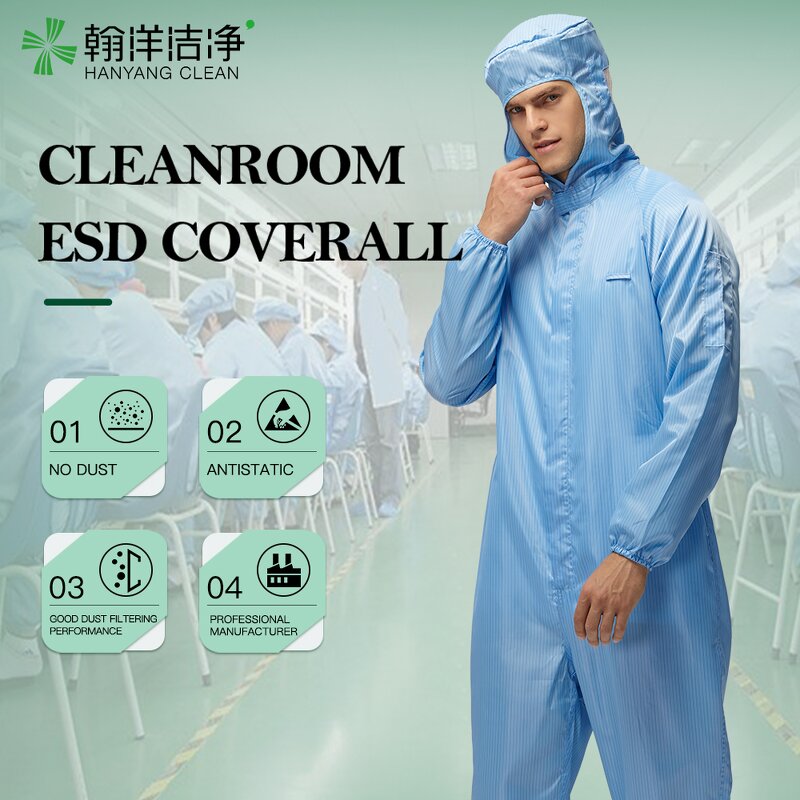 Custom Logo ESD Dress Factory - OEM/ODM Blue Anti-Static Durable Lint-Free Autoclavable Cleanroom