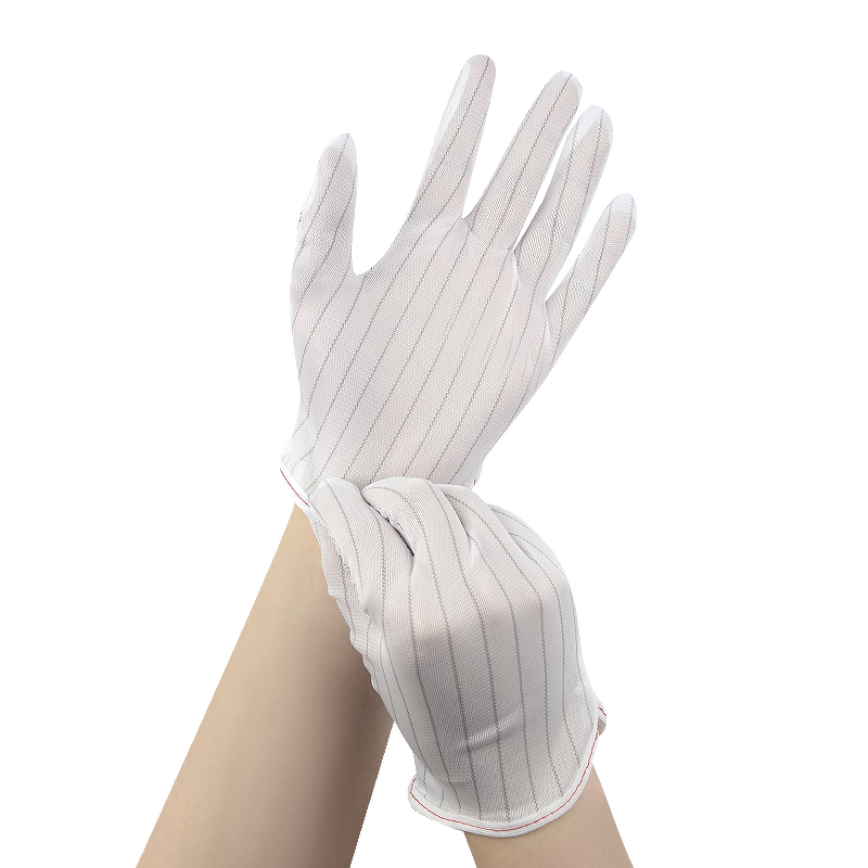 Sewing ESD Gloves Manufacturer - OEM/ODM H-6007 9 INCH Anti Static Stripe Lint Free Polyester
