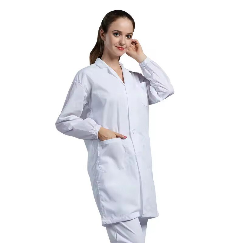 Hospital Lab Coat Manufacturer - OEM/ODM H-1120 Cotton Polyester White Long Sleeve Dustproof