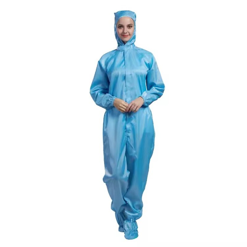 ESD Coveralls Manufacturer - OEM/ODM Custom Logo Size with Hood Anti-Static Stripe Cleanroom