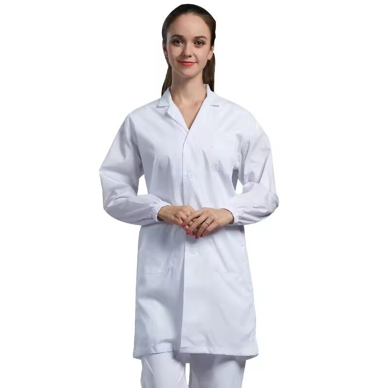 Hospital Lab Coat Manufacturer - OEM/ODM H-1120 Cotton Polyester White Long Sleeve Dustproof