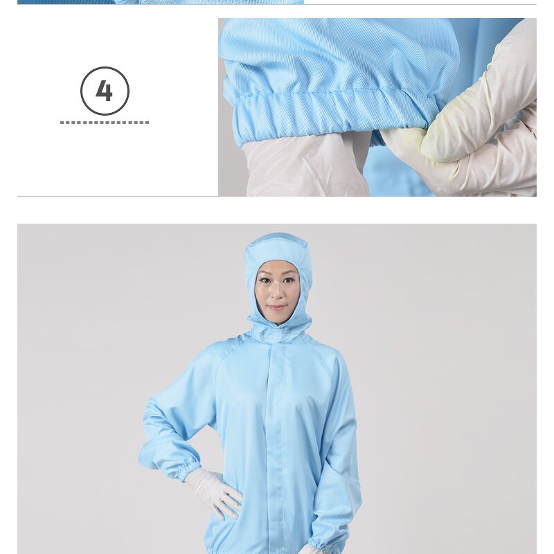 Food Working Coverall Factory - OEM/ODM H-1107 Custom Hooded Dust-proof Adjustable Jacket