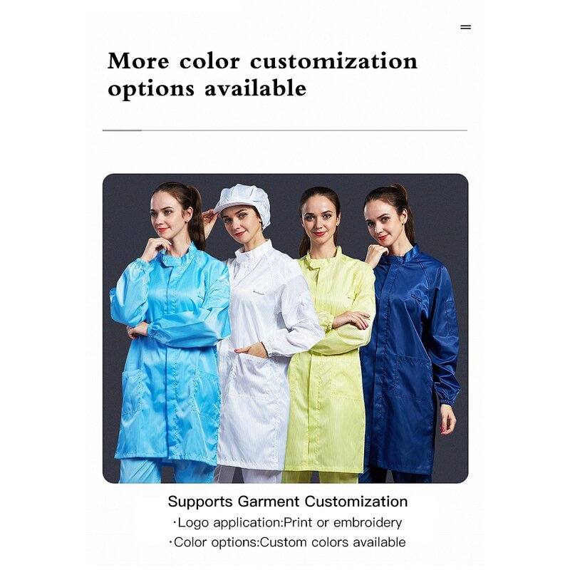 ESD Labcoat Manufacturer - OEM/ODM H-1120 Unisex Button Closure Polyester Conductive Fiber