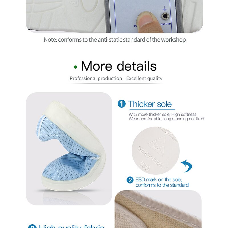 Anti Static Strip Shoes Factory - OEM/ODM H-3506/7 PU PVC Sole Breathable Electronics Workshop