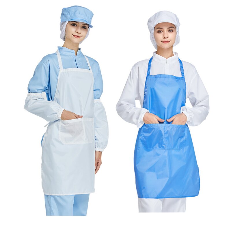 PE Lint-Free Apron Manufacturer - OEM/ODM Waterproof Customized White Blue for Food Processing