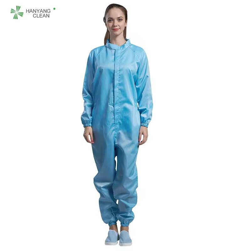 Grid Fabric Coveralls Manufacturer - OEM/ODM Reusable ESD Dust-Free Industrial Cleaning Cleanroom