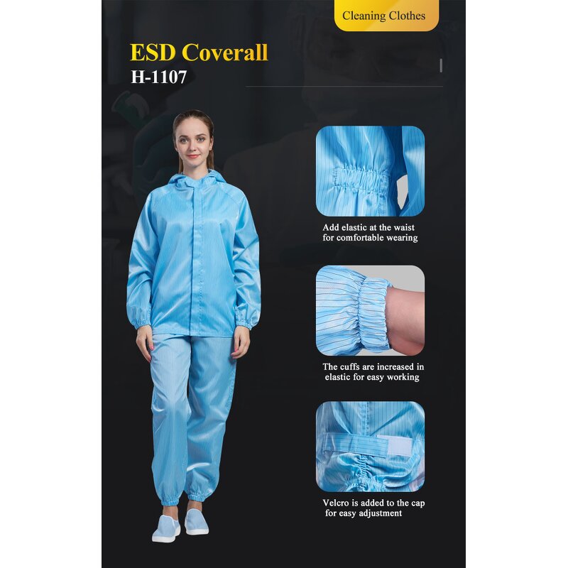 Food Working Coverall Factory - OEM/ODM H-1107 Custom Hooded Dust-proof Adjustable Jacket