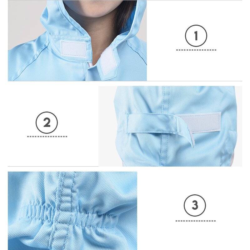 Food Working Coverall Factory - OEM/ODM H-1107 Custom Hooded Dust-proof Adjustable Jacket