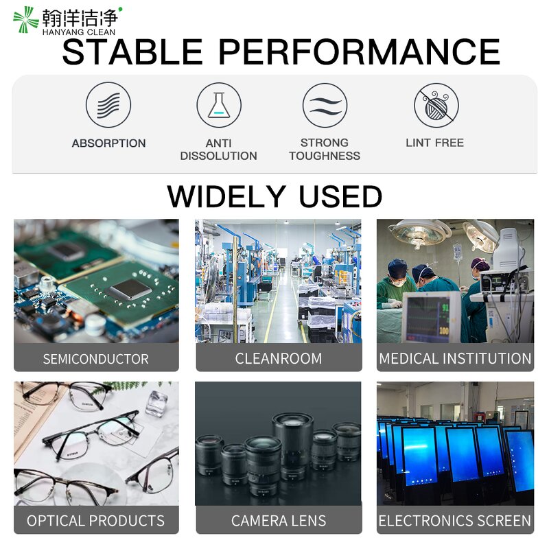 Square Cleanroom Wipes Manufacturer - OEM/ODM H-7002 Lint-Free High Absorption Eco-Friendly Industrial