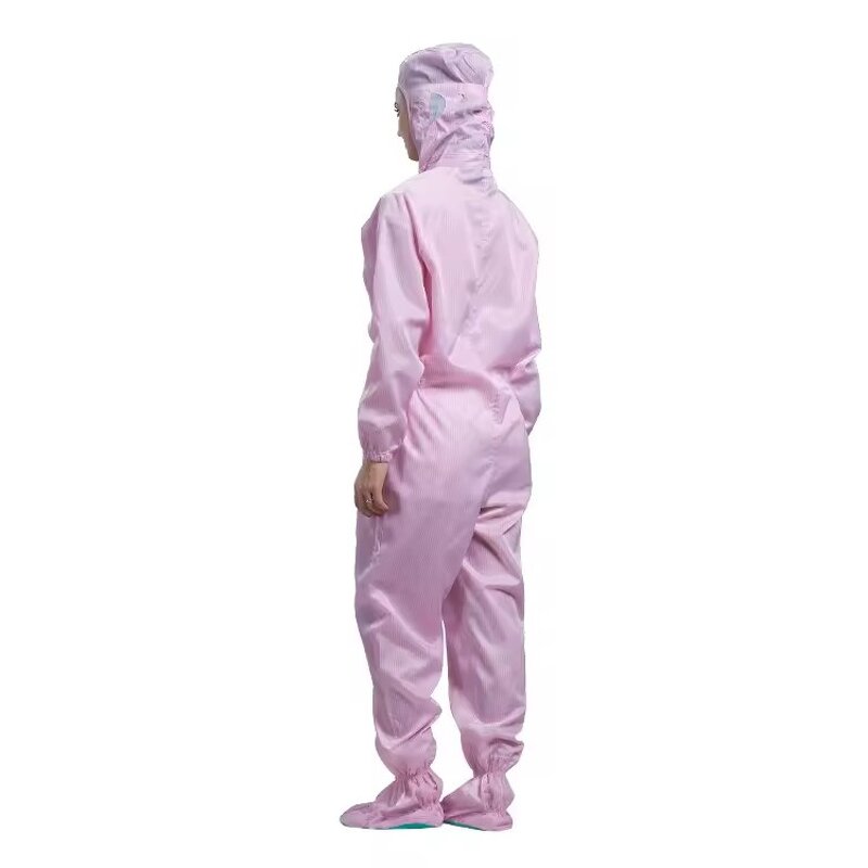 Food Factory Anti Static Suit Factory - OEM/ODM Stripe Grid Working Suit Esd Cleanroom Hooded