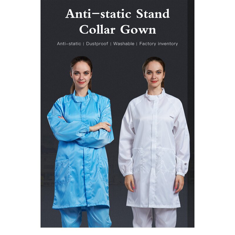ESD Labcoat Manufacturer - OEM/ODM H-1120 Unisex Button Closure Polyester Conductive Fiber
