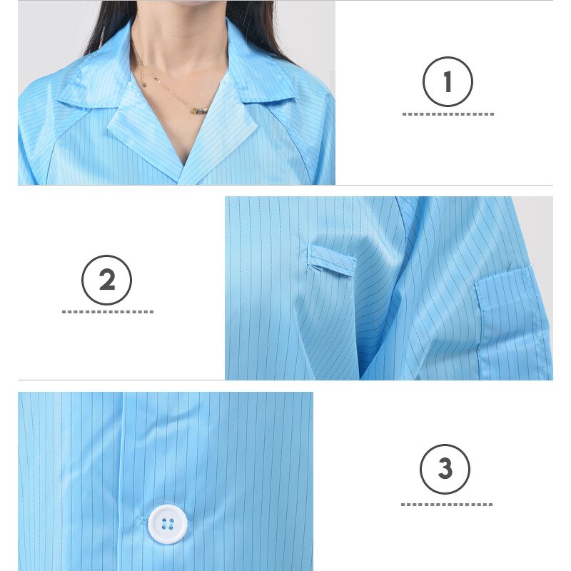 ESD Labcoat Manufacturer - OEM/ODM H-1120 Unisex Button Closure Polyester Conductive Fiber