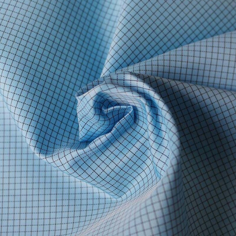 ESD Woven Fabric Manufacturer - OEM/ODM Orange Pink 5mm Grid Anti-Static Polyester for Clothing