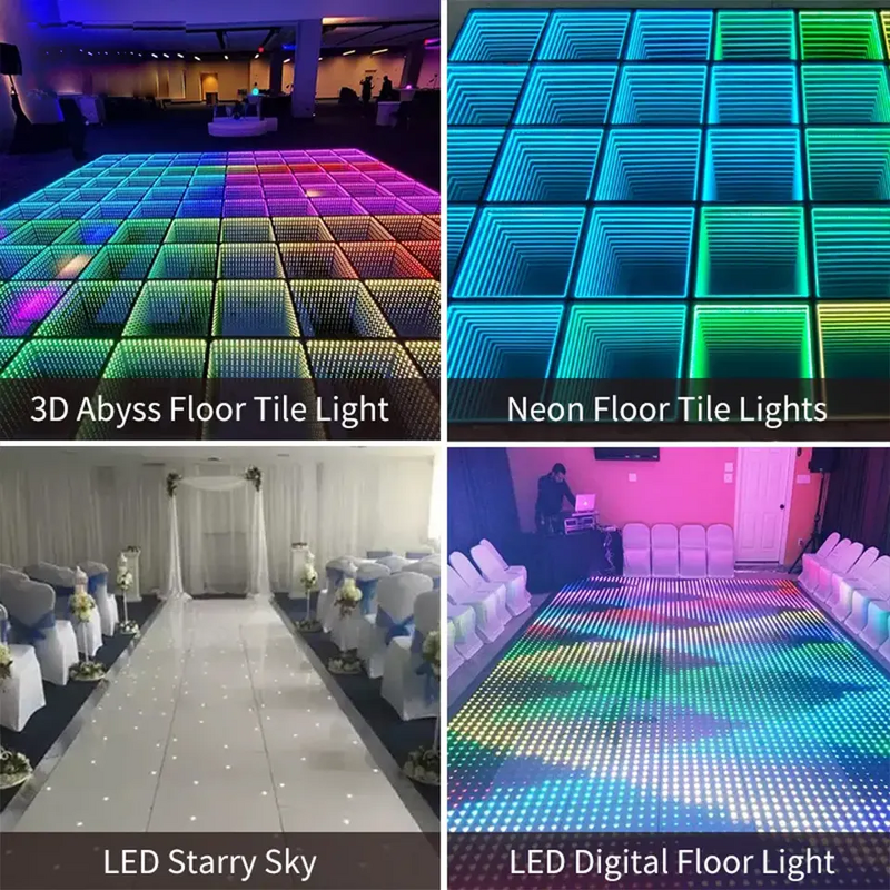 LED Dance Floor Factory - Lighted Tempered Glass Magnetic Infinity Panel