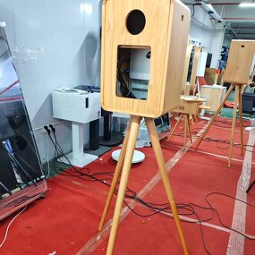 Photo Booth Supplier - Double-sided Retro Wooden with Printer Stand