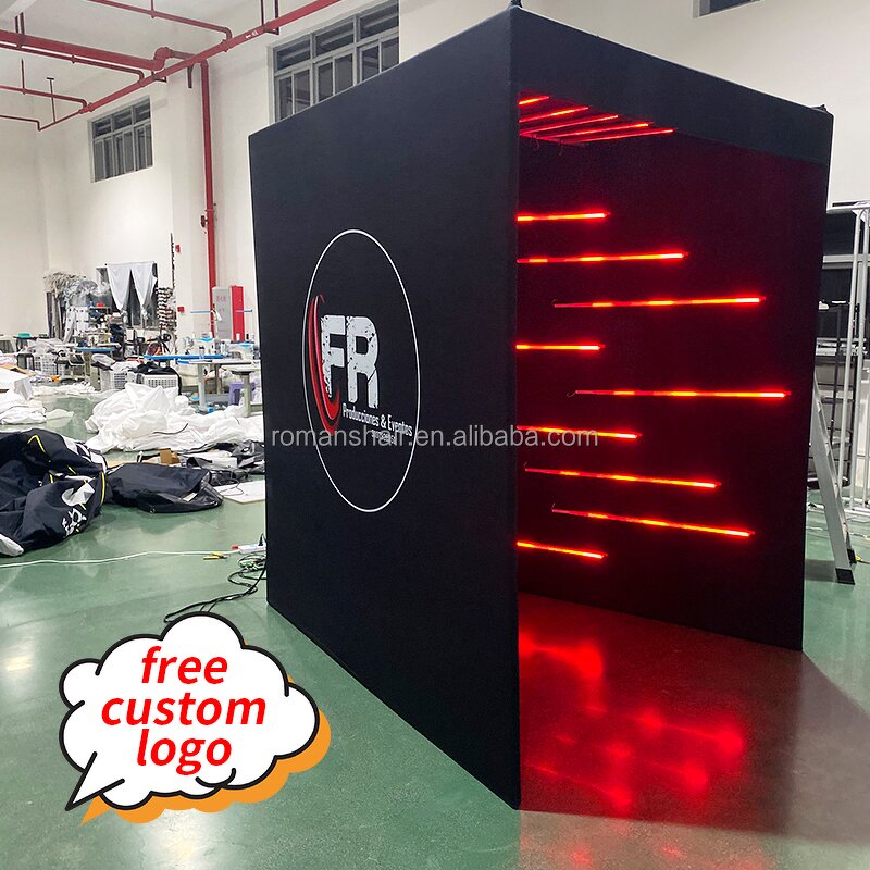 Photo Booth Enclosure Supplier - Backdrop Trade Show 360 with Led Lights