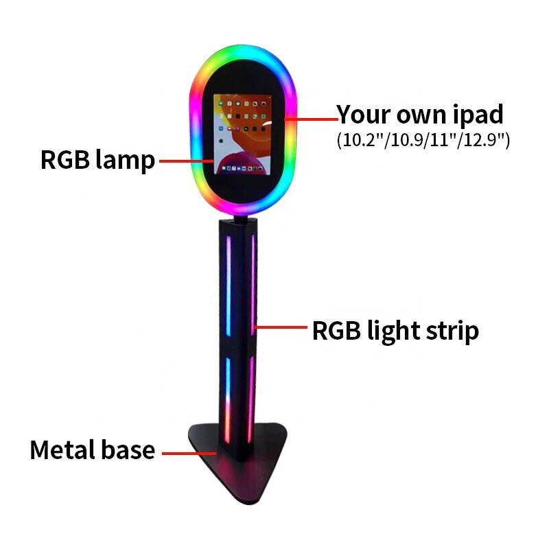 Selfie Kiosk Supplier - 2023 Remote Control Ring Light iPad Booth