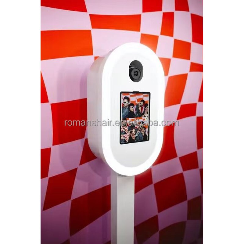 iPad Photo Booth Manufacturer - Oval DSLR with RGB Light Selfie Kiosk