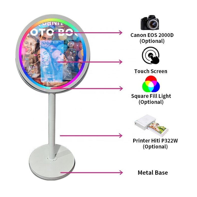 Mirror Photo Booth Supplier - Hot Style Round High Quality Selfie Party