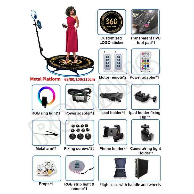 360 Video Photobooth Supplier - Portable Design Automatic Rotating Selfie