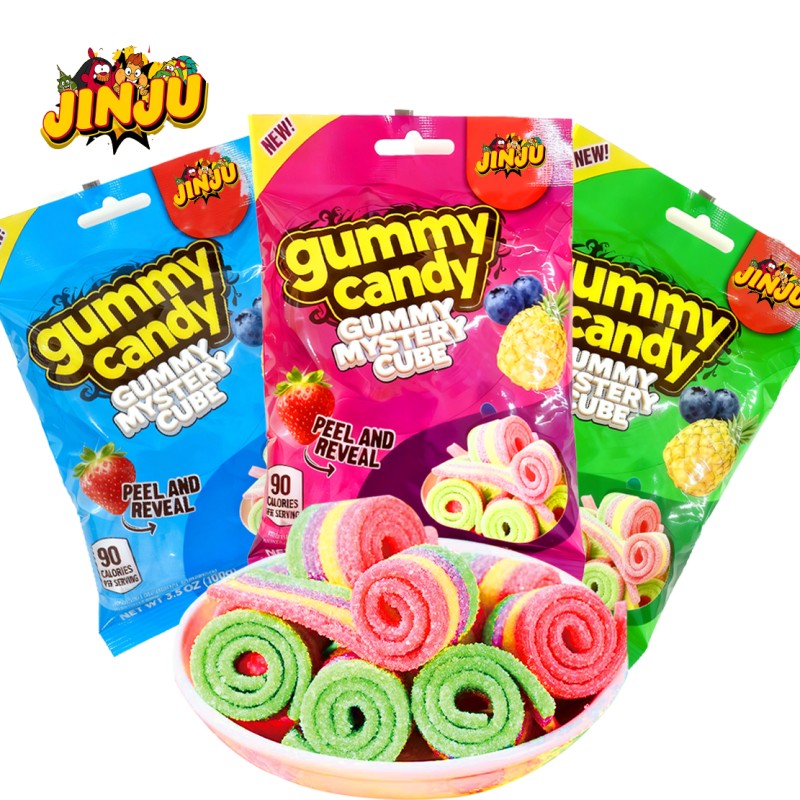 Sour Candy Supplier - OEM Mixed Fruit Flavored Striped Juice Content