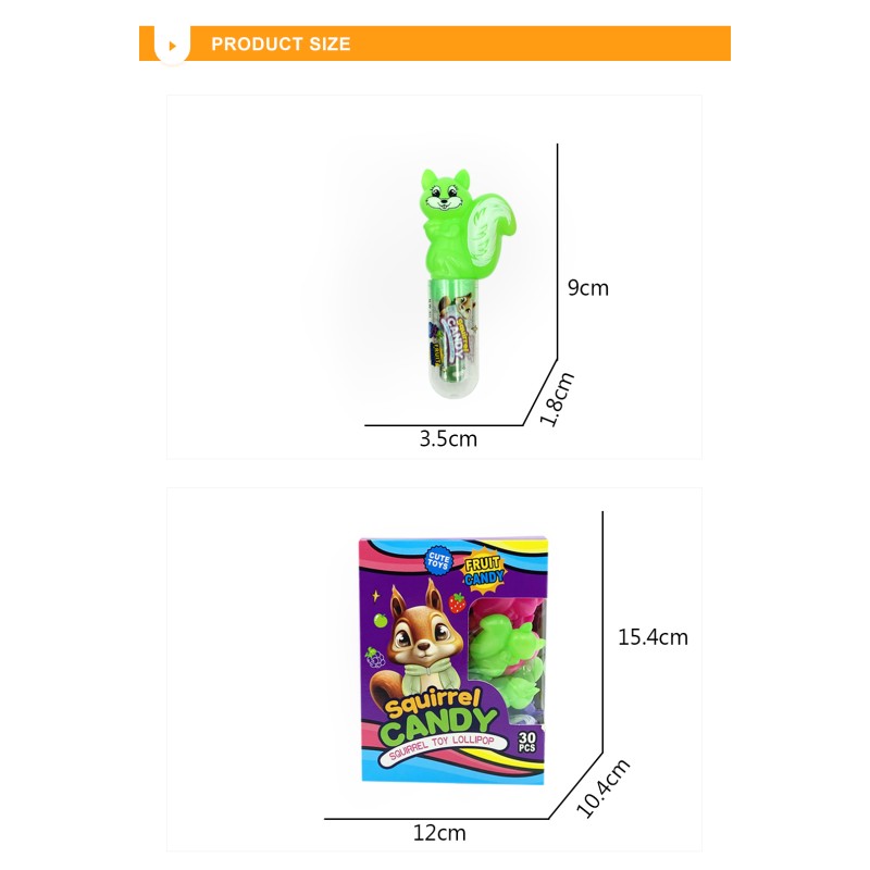 Squirrel Lolly Factory - OEM Factory Direct Fruit Flavour Cute