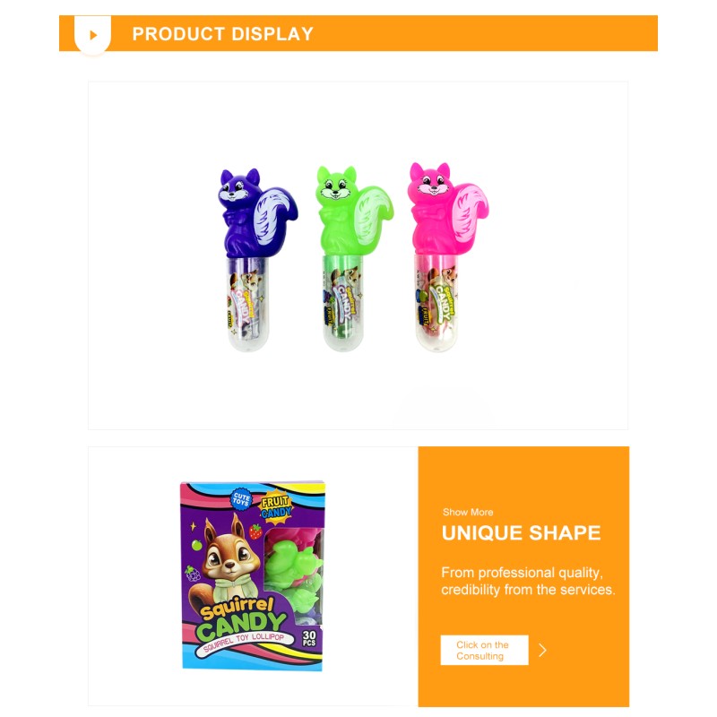 Squirrel Lolly Factory - OEM Factory Direct Fruit Flavour Cute