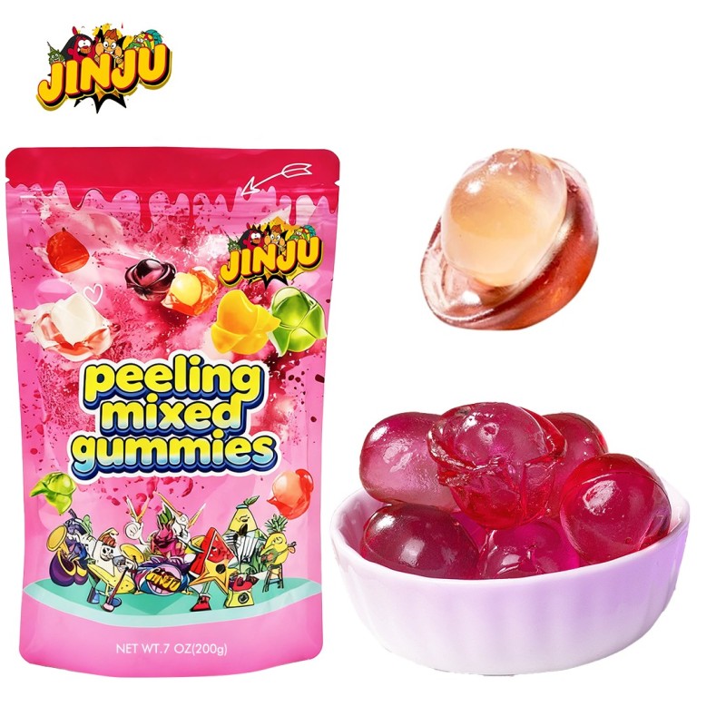 Jelly Gummies Factory - OEM Grape 4D Peelable Halal Snacks