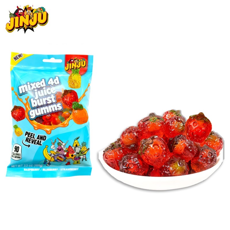 Fruit Gummies Manufacturer - Bulk 4D Jelly Peelable Juice Content