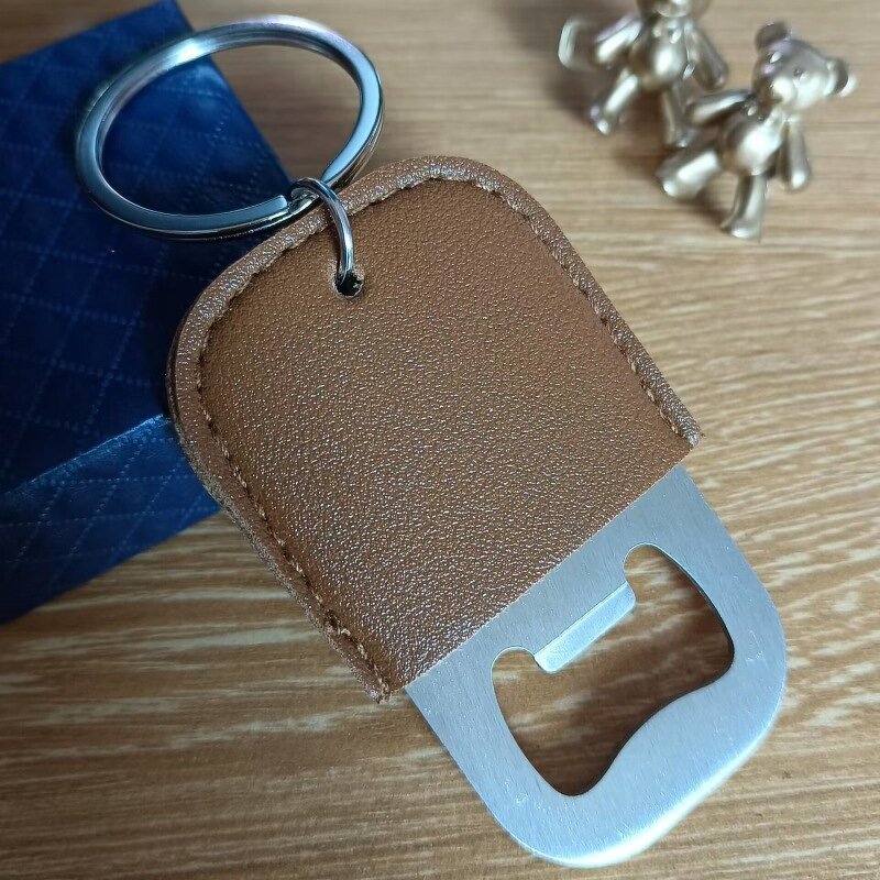 Bottle Opener Keychain Manufacturer - Stainless Steel Beer Opener PU Leather