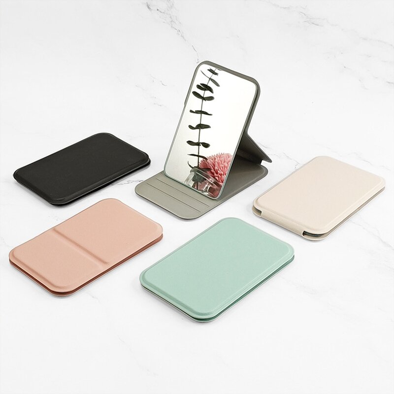 Vanity Mirror Factory - Custom Logo PU Leather Handheld Portable Folded