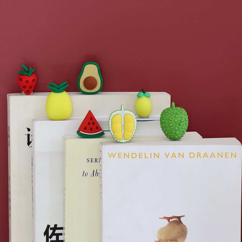Bookmarks Supplier - Cute 3D PVC Fruit for Book Office Stationery Supplies