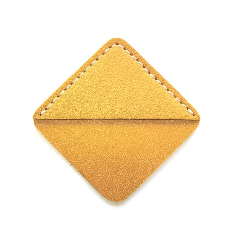 Corner Bookmark Supplier - Small PU Leather Retro Square Book Mark Clip