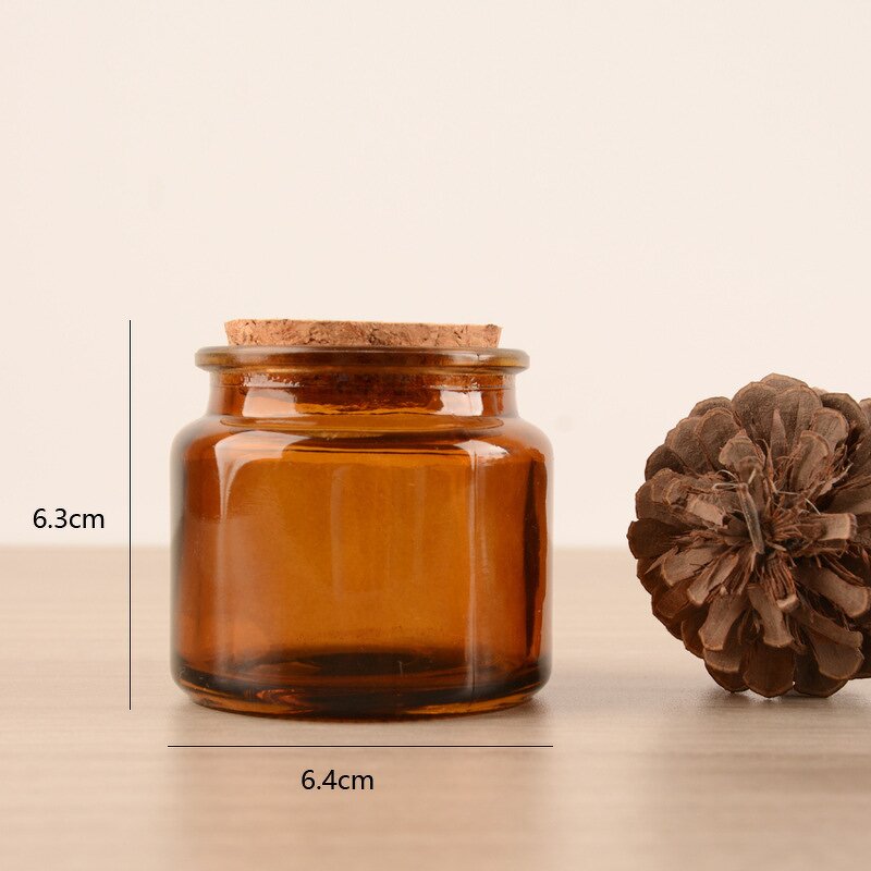 Glass Candle Jars Supplier - 100ML Empty Amber with Wooden Lids Custom