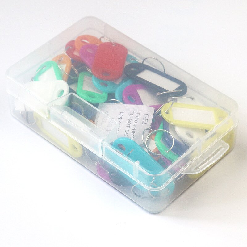 Key Tags Supplier - 50pcs Pack Plastic with Split Key Ring Label Window