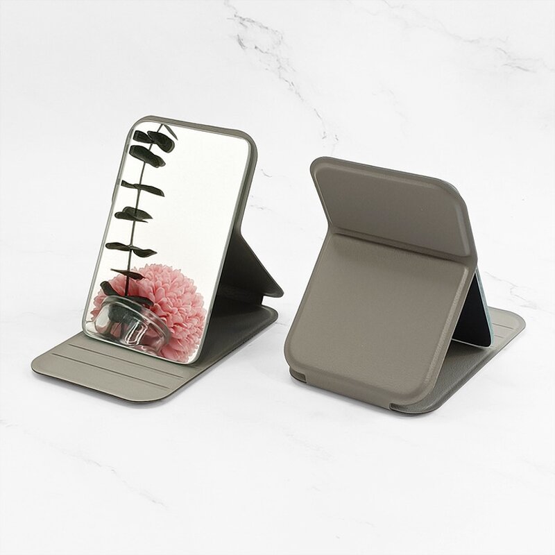 Vanity Mirror Factory - Custom Logo PU Leather Handheld Portable Folded