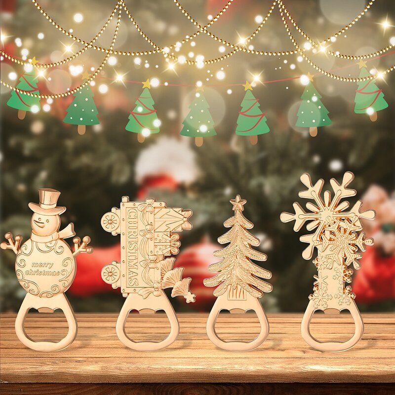 Bottle Opener Keychain Manufacturer - Christmas Tree Shaped with Gift Box Metal