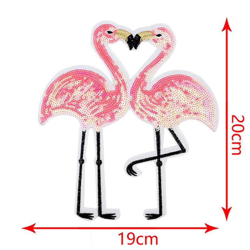 Embroidery Patches Manufacturer - Jeans Pants Flamingo Glitter Sequins